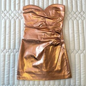 Zara Copper Strapless Dress